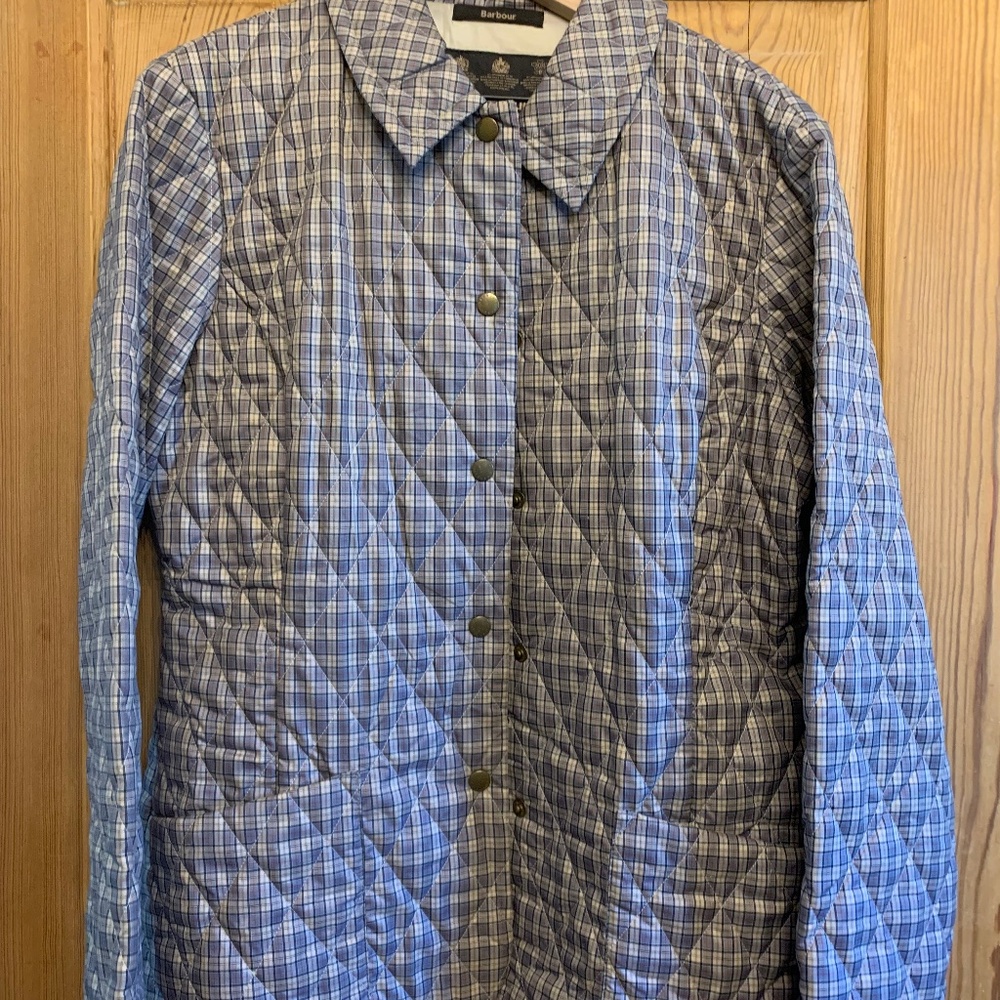 Barbour Blue Plaid Quilted Jacket